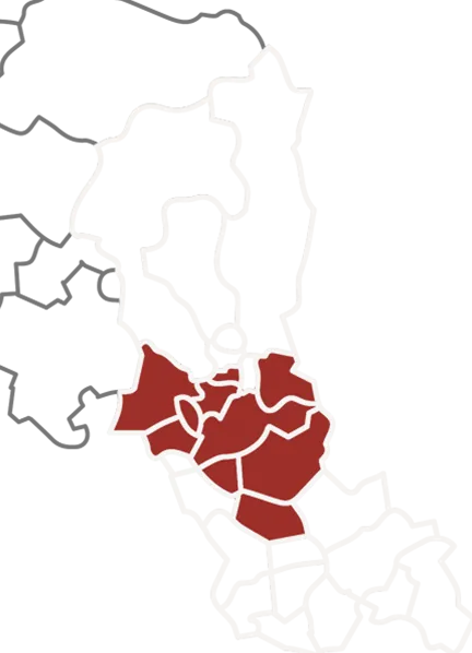訪問エリアの地図